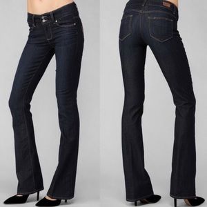 Paige Hidden Hills High Rise Bootcut Jeans Size 33 Blue Dark Wash